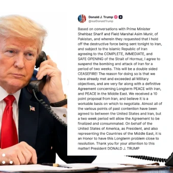 President Donald Trump agrees to two-week ceasefire deal with Iran