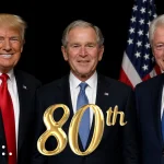 Three U.S. presidents, one generation: Clinton, Trump, and Bush turn 80 in 2026