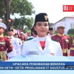 Celine Olivia carries flag tray at Merdeka Palace | The Kabar News