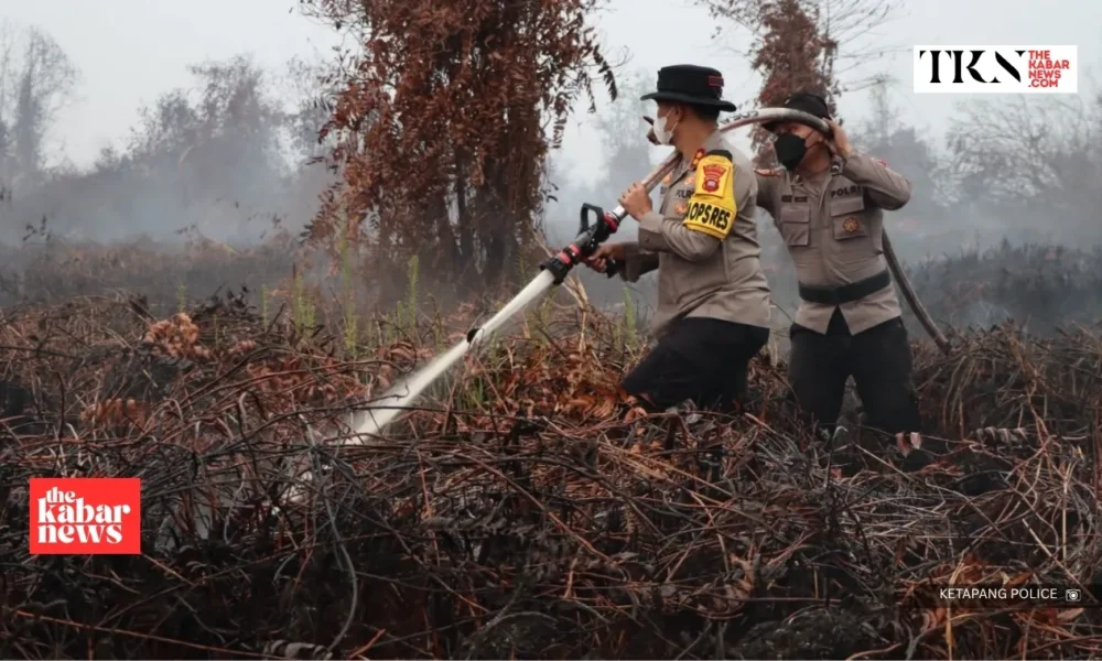 Ketapang police test X-Fire on peatland blaze | The Kabar News