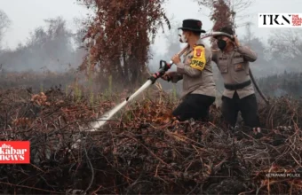 Ketapang police test X-Fire on peatland blaze | The Kabar News
